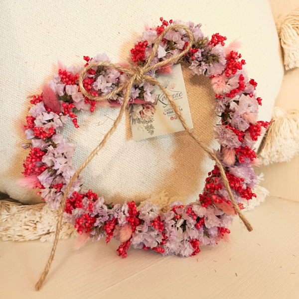 ghirlanda cuore fiori secchi