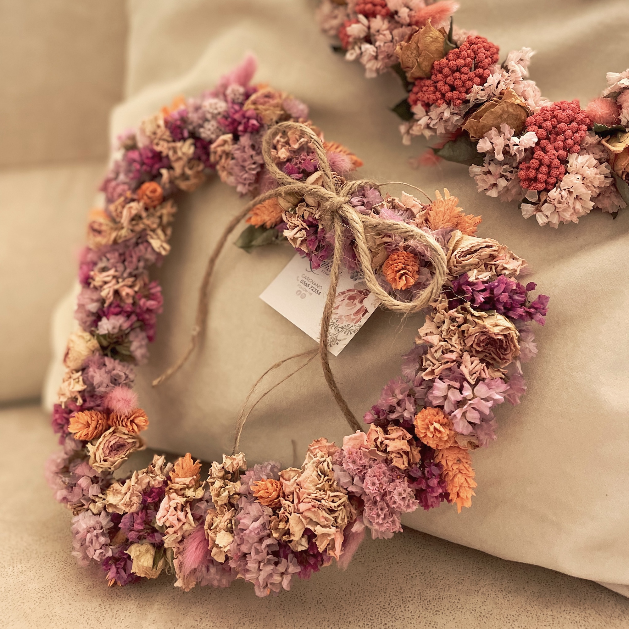 Cuore di fiori secchi “Lilla” - Korynne e i suoi fiori