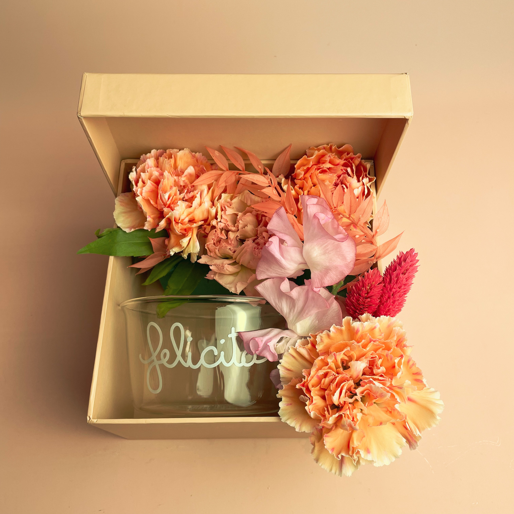 box con fiori freschi coppetta felicità simple day