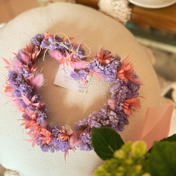 Ghirlanda cuore fiori secchi