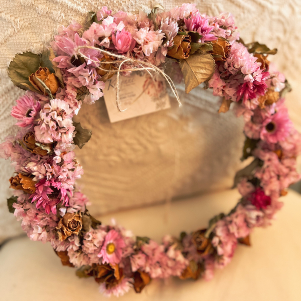 cordoncino fiori secchi rosa