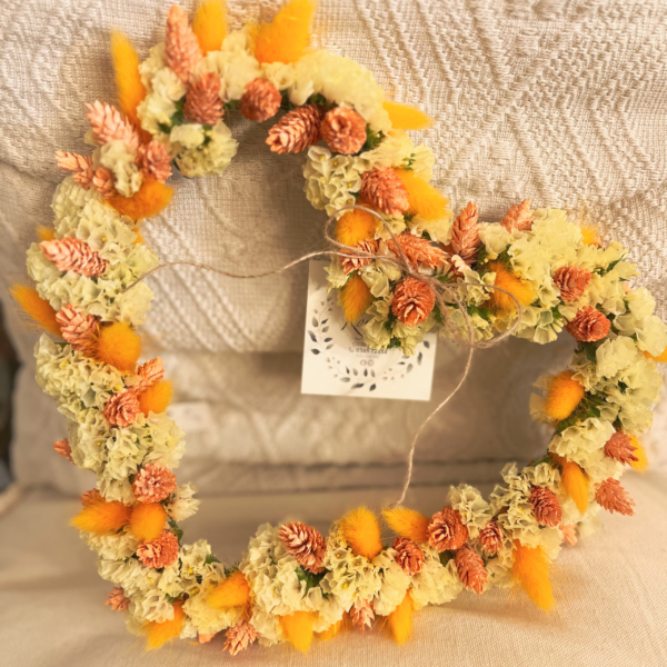 cuore fiori secchi giallo