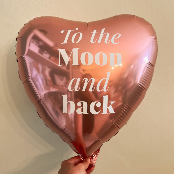 palloncino mylar cuore to the moon and back