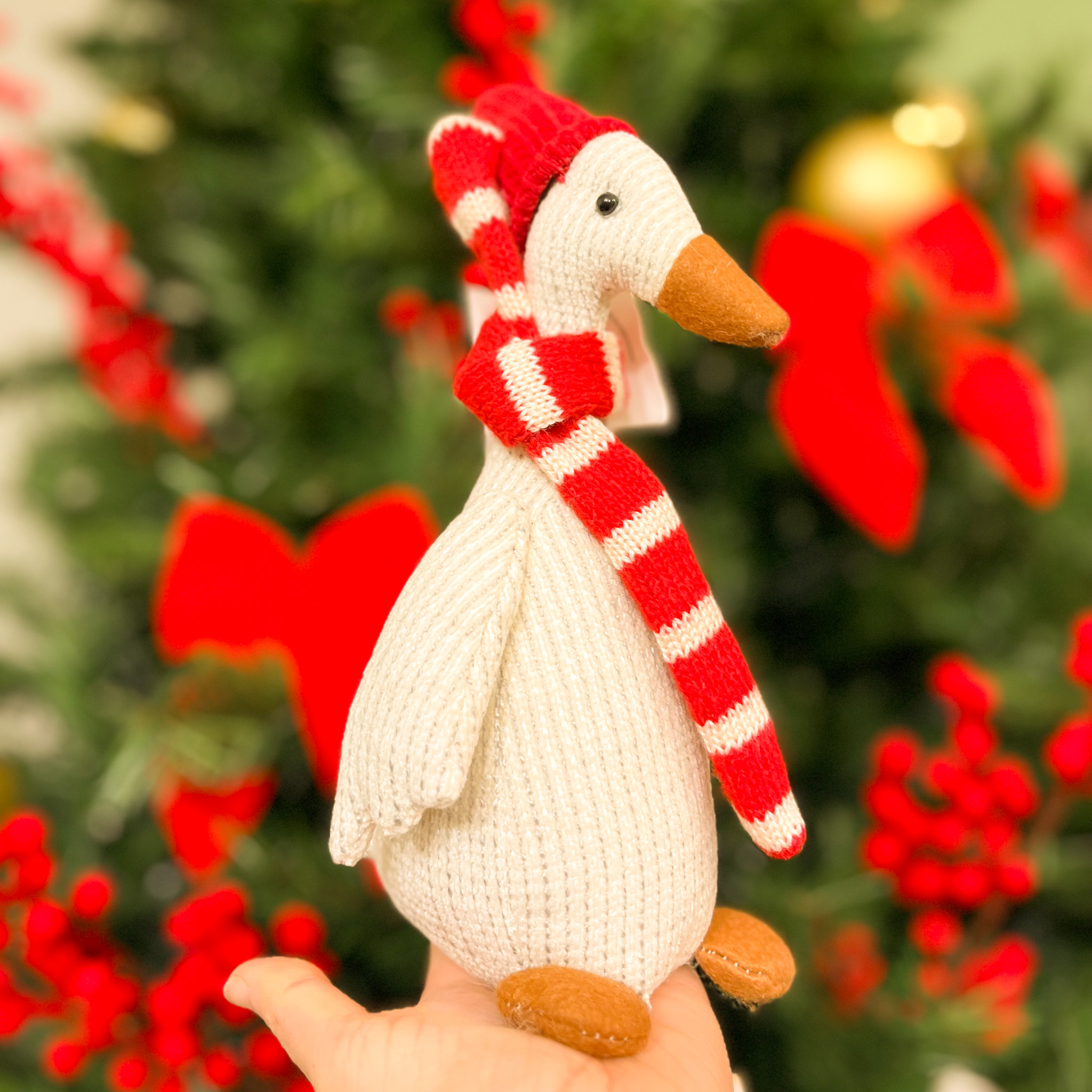 decorazione natalizia pupazzo oca peluches